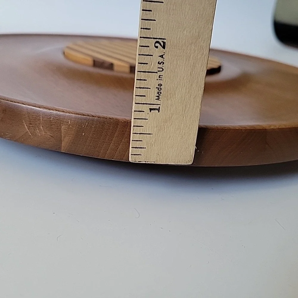 Kustom Kraft Vintage MCM Black Walnut Lazy Susan 14
